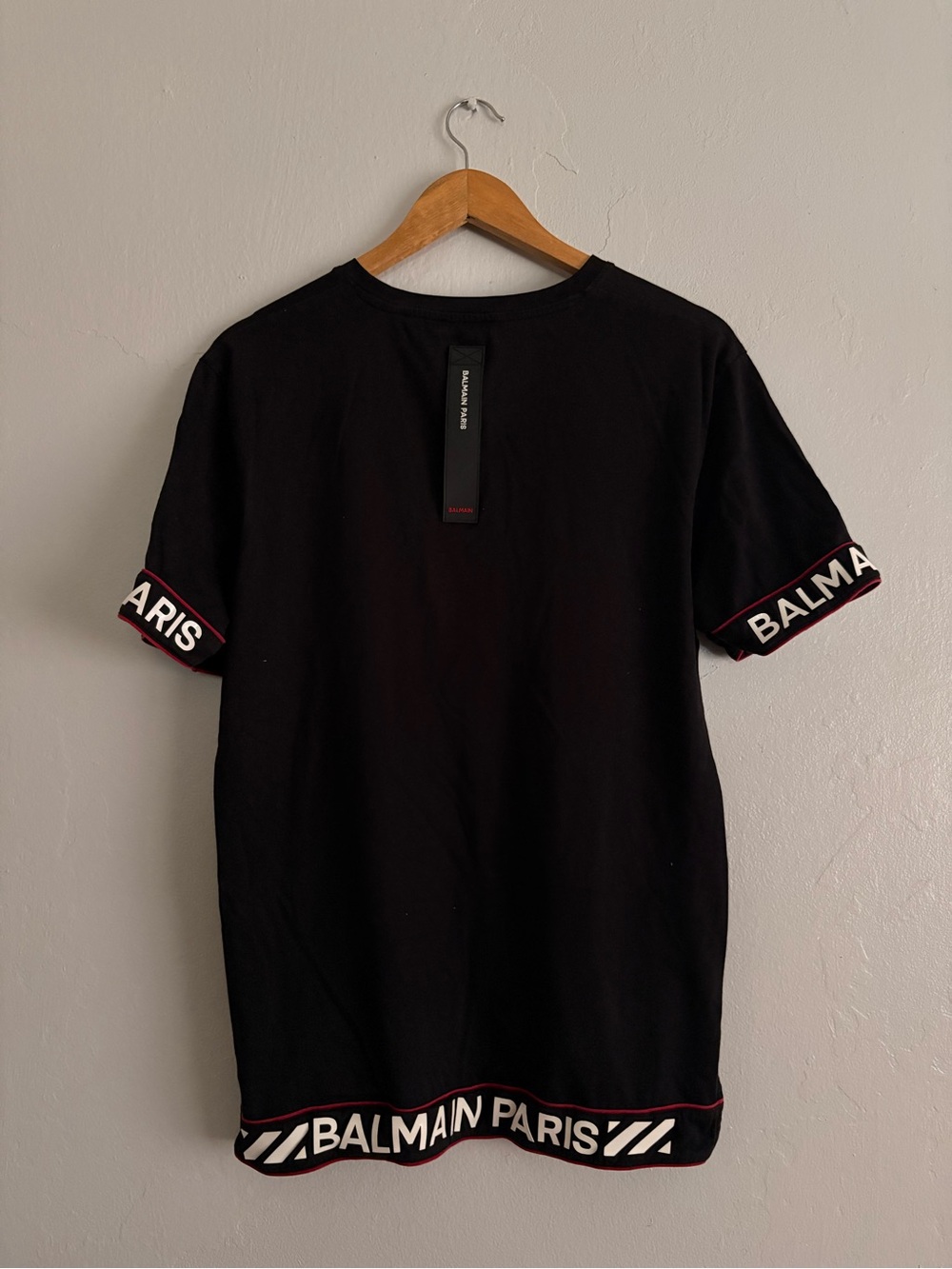 Balmain Paris Black Short Sleeve Logo Tee - Picture 2 of 6